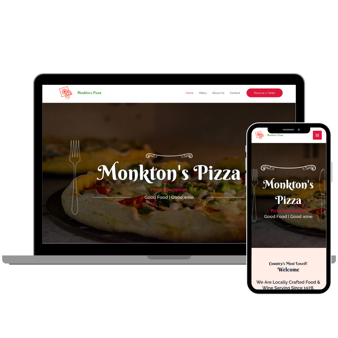 Monkton's Pizza Mockup